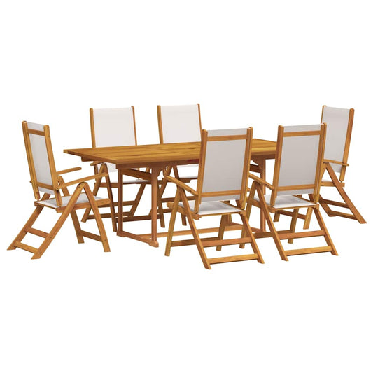 7 Piece Garden Dining Set Solid Wood Acacia and Textilene 7 Piece Garden Dining Set Solid Wood Acacia and Textilene