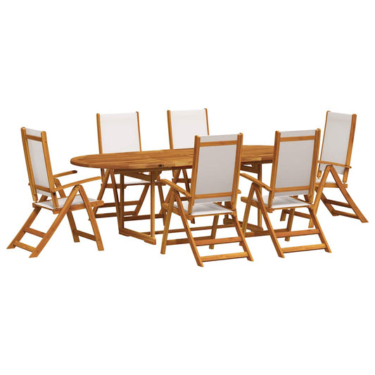 9 Piece Garden Dining Set Solid Wood Acacia and Textilene 9 Piece Garden Dining Set Solid Wood Acacia and Textilene