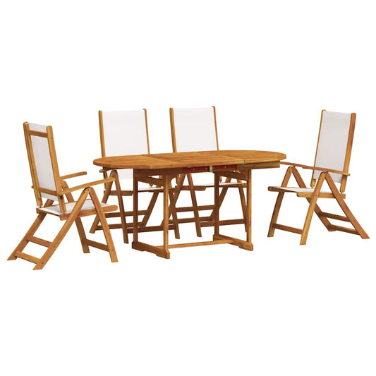 5 Piece Garden Dining Set Solid Wood Acacia and Textilene 5 Piece Garden Dining Set Solid Wood Acacia and Textilene
