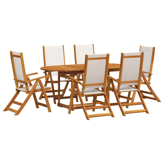 7 Piece Garden Dining Set Solid Wood Acacia and Textilene 7 Piece Garden Dining Set Solid Wood Acacia and Textilene