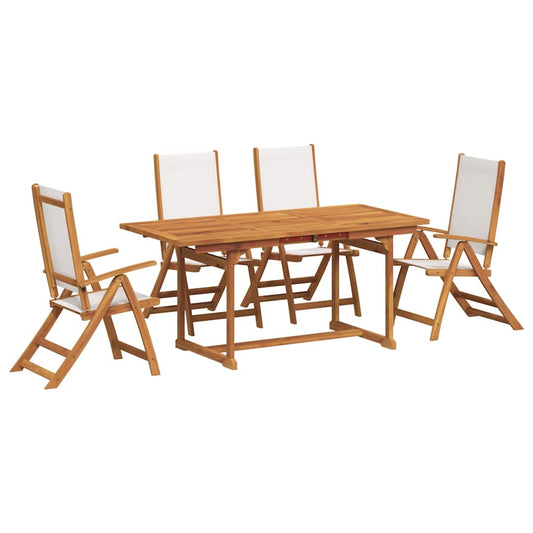5 Piece Garden Dining Set Solid Wood Acacia and Textilene 5 Piece Garden Dining Set Solid Wood Acacia and Textilene