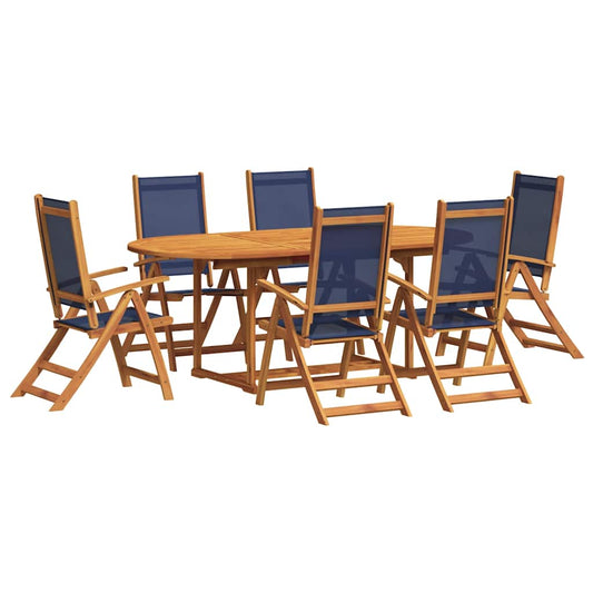 7 Piece Garden Dining Set Solid Wood Acacia and Textilene 7 Piece Garden Dining Set Solid Wood Acacia and Textilene