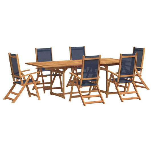 7 Piece Garden Dining Set Solid Wood Acacia and Textilene 7 Piece Garden Dining Set Solid Wood Acacia and Textilene