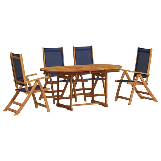 5 Piece Garden Dining Set Solid Wood Acacia and Textilene 5 Piece Garden Dining Set Solid Wood Acacia and Textilene