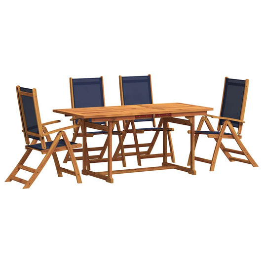 5 Piece Garden Dining Set Solid Wood Acacia and Textilene 5 Piece Garden Dining Set Solid Wood Acacia and Textilene