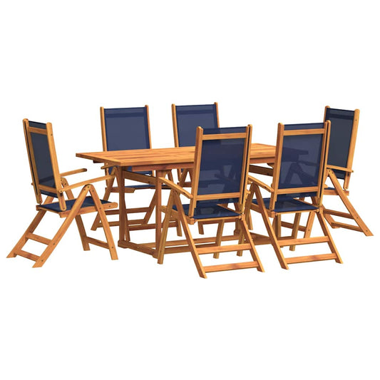 7 Piece Garden Dining Set Solid Wood Acacia and Textilene 7 Piece Garden Dining Set Solid Wood Acacia and Textilene