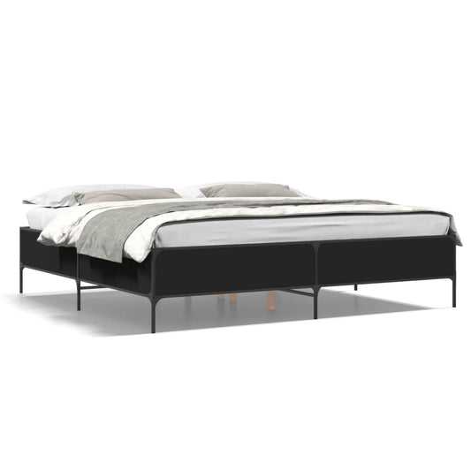 Bed Frame without Mattress Black 200x200 cm Bed Frame without Mattress Black 200x200 cm