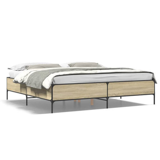Bed Frame without Mattress Sonoma Oak 200x200 cm Bed Frame without Mattress Sonoma Oak 200x200 cm
