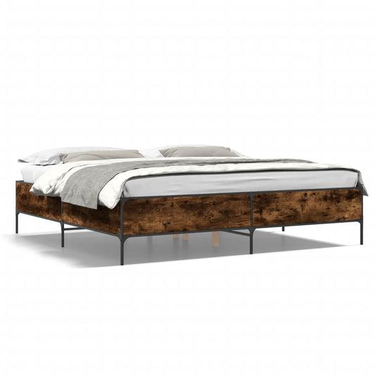 Bed Frame without Mattress Smoked Oak 200x200 cm Bed Frame without Mattress Smoked Oak 200x200 cm