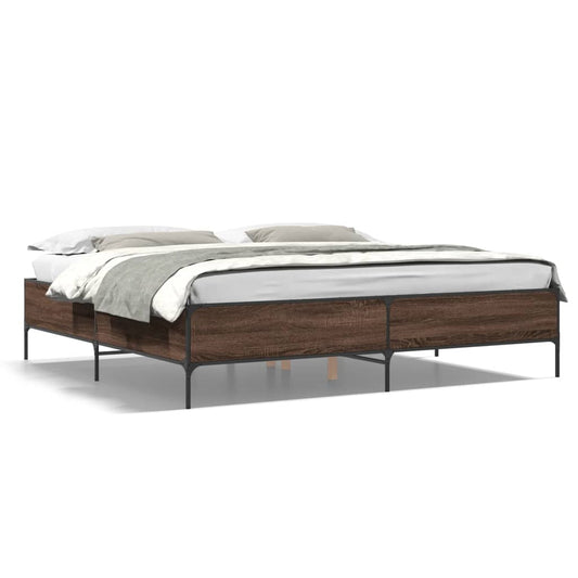 Bed Frame without Mattress Brown Oak 200x200 cm Bed Frame without Mattress Brown Oak 200x200 cm