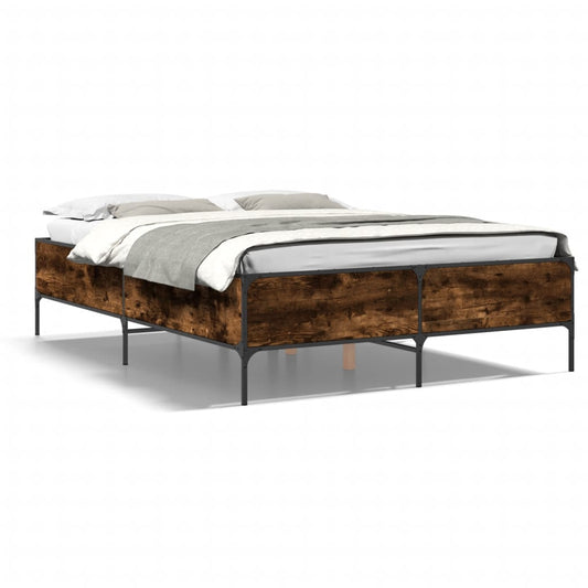 Bed Frame without Mattress Smoked Oak 140x200 cm Bed Frame without Mattress Smoked Oak 140x200 cm
