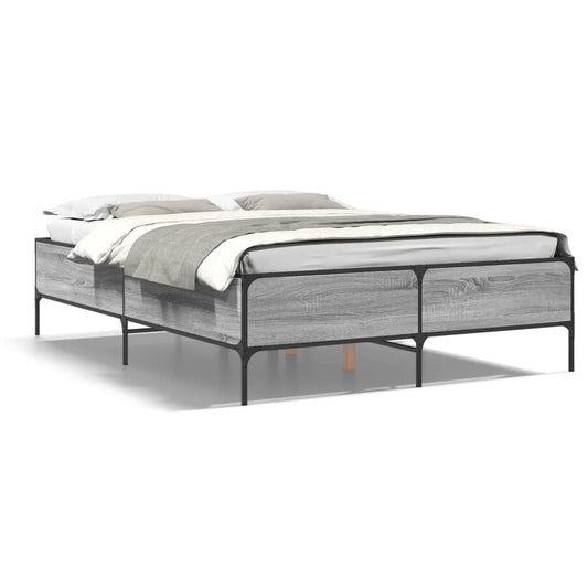 Bed Frame without Mattress Grey Sonoma 140x190 cm Bed Frame without Mattress Grey Sonoma 140x190 cm