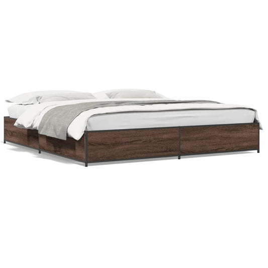 Bed Frame without Mattress Brown Oak 200x200 cm Bed Frame without Mattress Brown Oak 200x200 cm