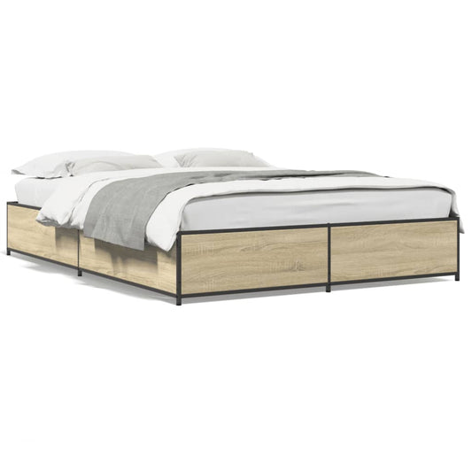 Bed Frame without Mattress Sonoma Oak 135x190 cm Double Bed Frame without Mattress Sonoma Oak 135x190 cm Double