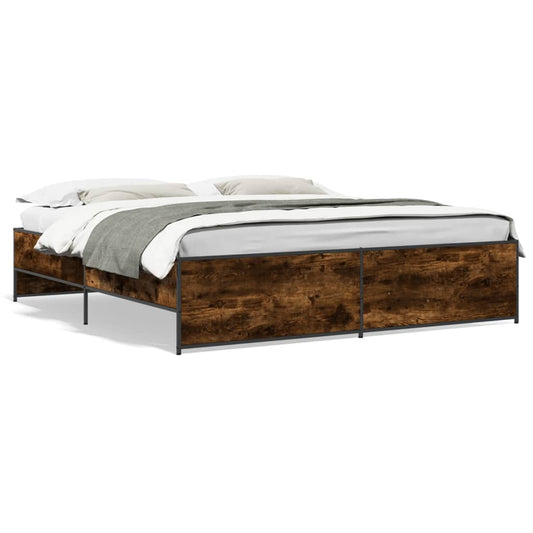 Bed Frame without Mattress Smoked Oak 200x200 cm Bed Frame without Mattress Smoked Oak 200x200 cm