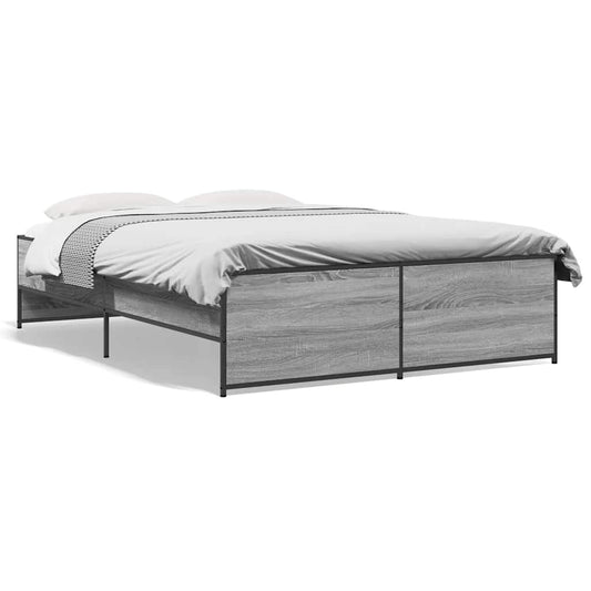 Bed Frame without Mattress Grey Sonoma 140x190 cm Bed Frame without Mattress Grey Sonoma 140x190 cm