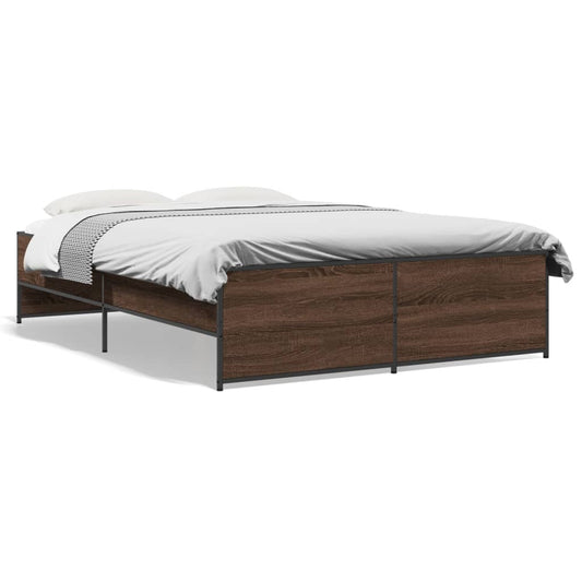 Bed Frame without Mattress Brown Oak 140x190 cm Bed Frame without Mattress Brown Oak 140x190 cm