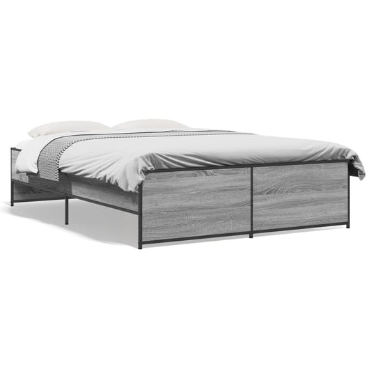 Bed Frame without Mattress Grey Sonoma 135x190 cm Double Bed Frame without Mattress Grey Sonoma 135x190 cm Double