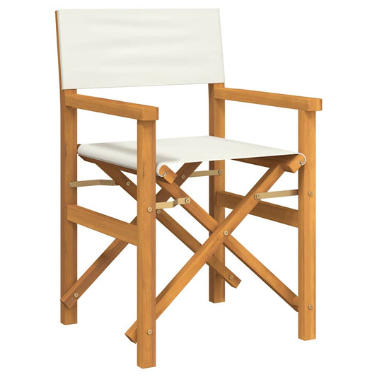 Folding Director's Chair Cream Solid Wood Teak Folding Director's Chair Cream Solid Wood Teak
