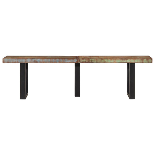 Bench 160 cm Solid Wood Reclaimed and Steel Bench 160 cm Solid Wood Reclaimed and Steel