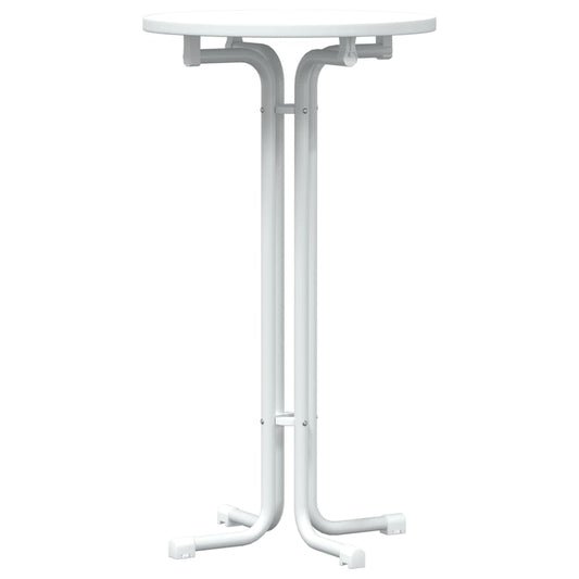 Bar Table White Ø60x110 cm Engineered Wood and Steel Bar Table White Ø60x110 cm Engineered Wood and Steel