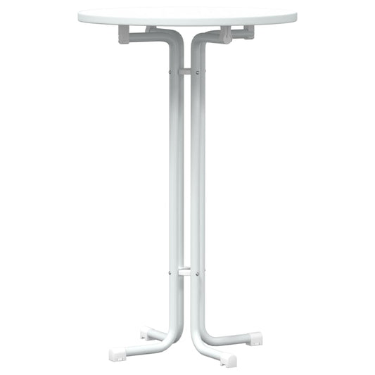 Bar Table White Ø70x110 cm Engineered Wood and Steel Bar Table White Ø70x110 cm Engineered Wood and Steel
