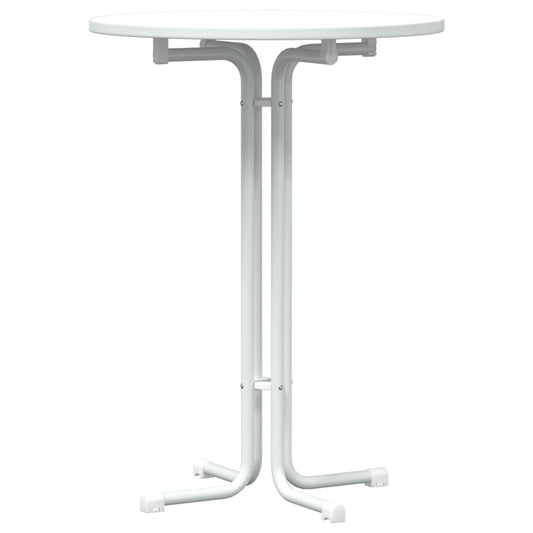 Bar Table White Ø80x110 cm Engineered Wood and Steel Bar Table White Ø80x110 cm Engineered Wood and Steel