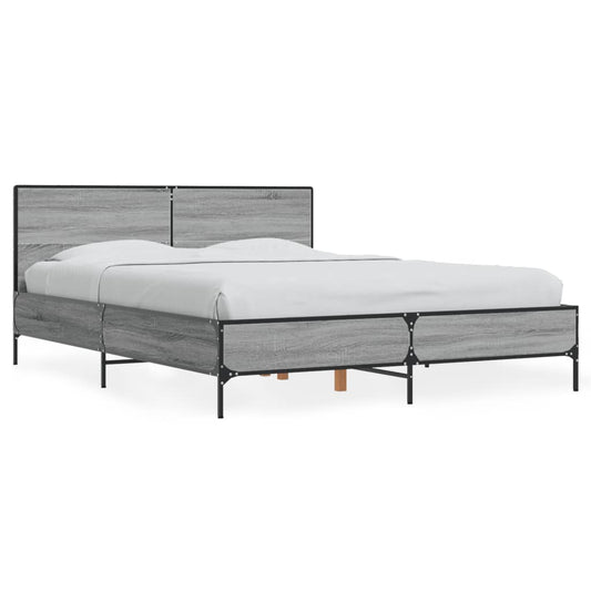 Bed Frame without Mattress Grey Sonoma 140x200 cm Bed Frame without Mattress Grey Sonoma 140x200 cm