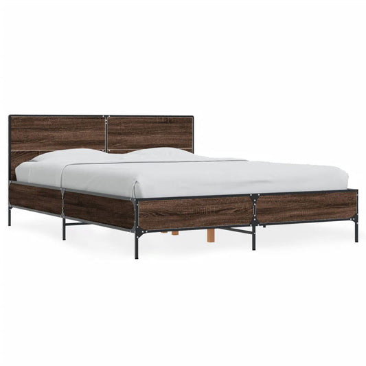 Bed Frame without Mattress Brown Oak 140x200 cm Bed Frame without Mattress Brown Oak 140x200 cm