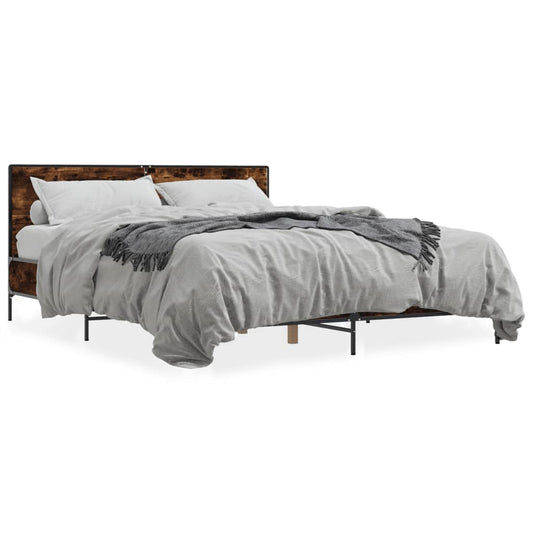 Bed Frame without Mattress Smoked Oak 160x200 cm Bed Frame without Mattress Smoked Oak 160x200 cm