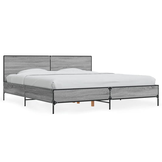 Bed Frame without Mattress Grey Sonoma 200x200 cm Bed Frame without Mattress Grey Sonoma 200x200 cm