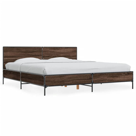 Bed Frame without Mattress Brown Oak 200x200 cm Bed Frame without Mattress Brown Oak 200x200 cm