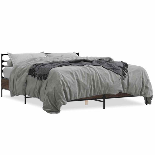 Bed Frame | Brown Oak | Engineered wood, Metal | King | Bed Frame Bed Frame | Brown Oak | Engineered wood, Metal | King | Bed Frame