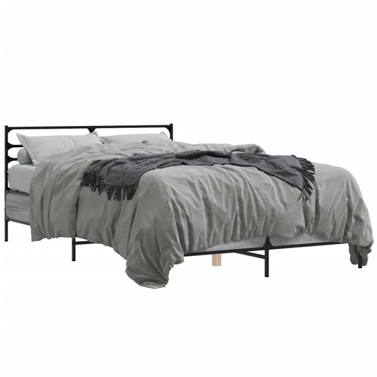 Bed Frame without Mattress Grey Sonoma 120x190 cm Small Double Bed Frame without Mattress Grey Sonoma 120x190 cm Small Double