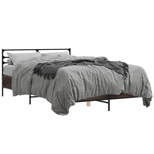 Bed Frame | Brown oak | Engineered wood, metal, plywood | Double Bed Frame | Brown oak | Engineered wood, metal, plywood | Double