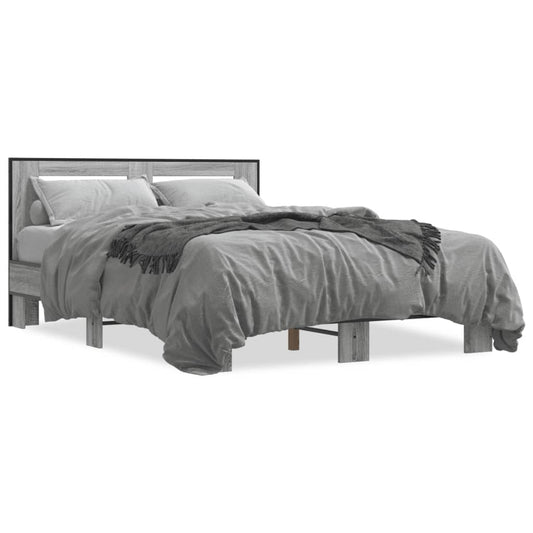 Bed Frame | Grey Sonoma | Engineered wood, metal, plywood | Double Bed Frame | Grey Sonoma | Engineered wood, metal, plywood | Double