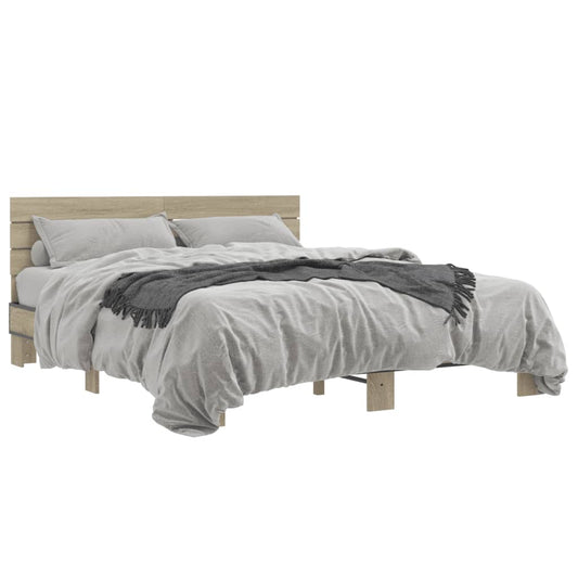 Bed Frame without Mattress Sonoma Oak 150x200 cm King Size Bed Frame without Mattress Sonoma Oak 150x200 cm King Size