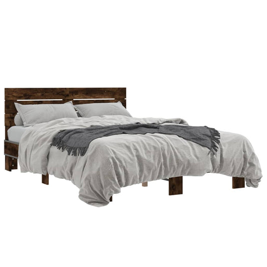 Bed Frame without Mattress Smoked Oak 140x200 cm Bed Frame without Mattress Smoked Oak 140x200 cm