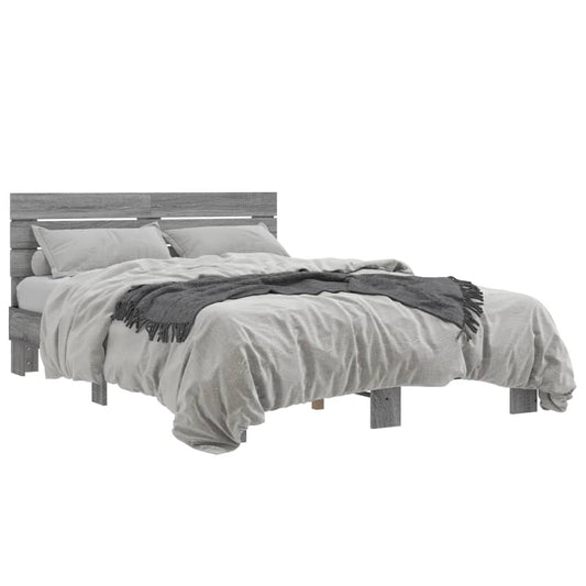 Bed Frame without Mattress Grey Sonoma 140x200 cm Bed Frame without Mattress Grey Sonoma 140x200 cm