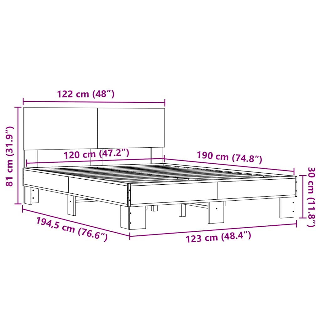 Bed Frame | Black | Engineered wood, metal, plywood | Small Double