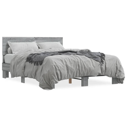 Bed Frame | Grey Sonoma | Engineered Wood | Double | Durable Bed Frame | Grey Sonoma | Engineered Wood | Double | Durable