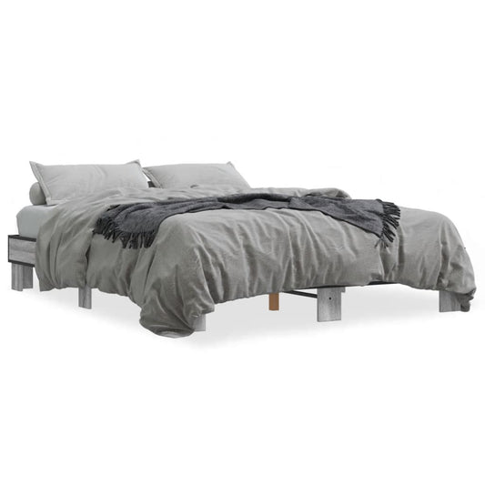 Bed Frame without Mattress Grey Sonoma 150x200 cm King Size Bed Frame without Mattress Grey Sonoma 150x200 cm King Size