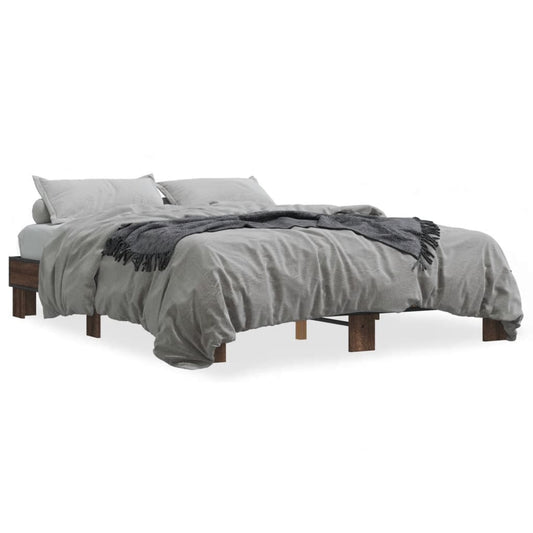 Bed Frame without Mattress Brown Oak 150x200 cm King Size Bed Frame without Mattress Brown Oak 150x200 cm King Size
