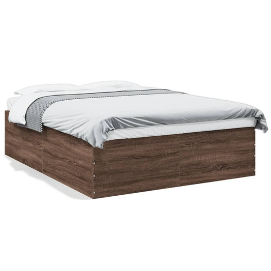 Bed Frame without Mattress Brown Oak 150x200 cm Bed Frame without Mattress Brown Oak 150x200 cm