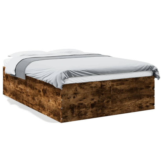 Bed Frame without Mattress Smoked Oak 120x190 cm Small Double Bed Frame without Mattress Smoked Oak 120x190 cm Small Double