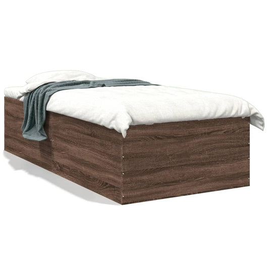 Bed Frame without Mattress Brown Oak 75x190 cm Small Single Bed Frame without Mattress Brown Oak 75x190 cm Small Single