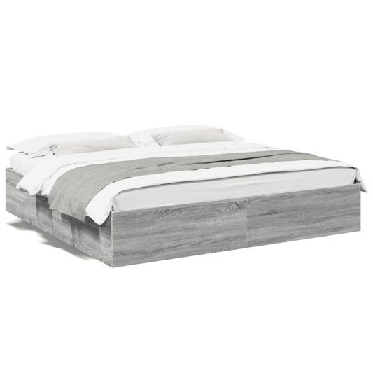 Bed Frame without Mattress Grey Sonoma 200x200 cm Bed Frame without Mattress Grey Sonoma 200x200 cm