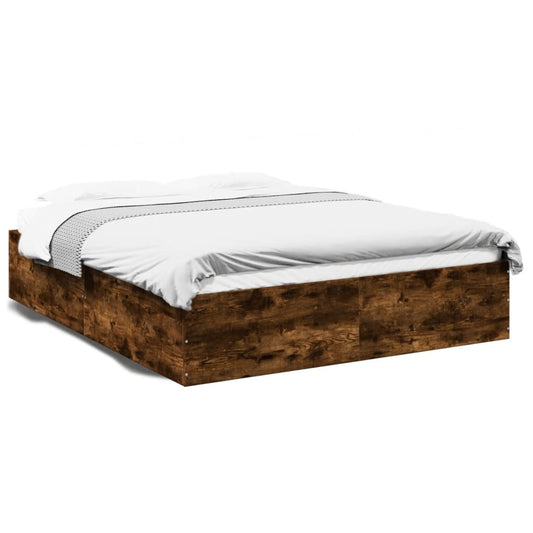 Bed Frame without Mattress Smoked Oak 150x200 cm Bed Frame without Mattress Smoked Oak 150x200 cm