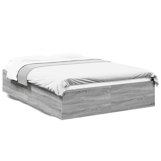Bed Frame without Mattress Grey Sonoma 135x190 cm Double Bed Frame without Mattress Grey Sonoma 135x190 cm Double