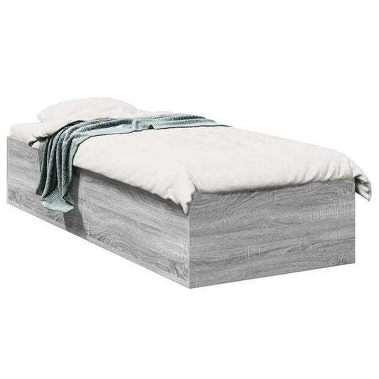 Bed Frame without Mattress Grey Sonoma 100x200 cm Bed Frame without Mattress Grey Sonoma 100x200 cm
